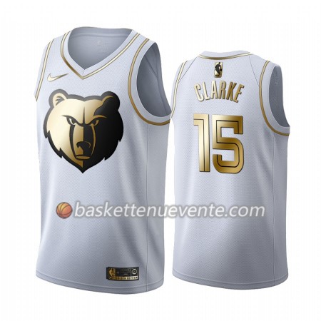 Maillot Basket Memphis Grizzlies Brandon Clarke 15 2019-20 Nike Blanc Golden Edition Swingman - Homme